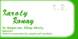 karoly ronay business card